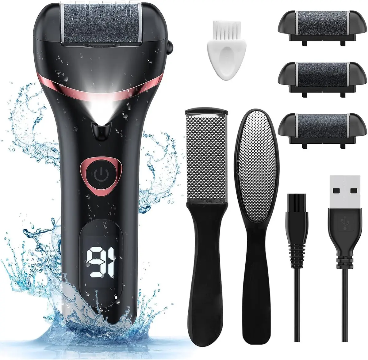 everything in the 8 piece electric foot callus remover kit