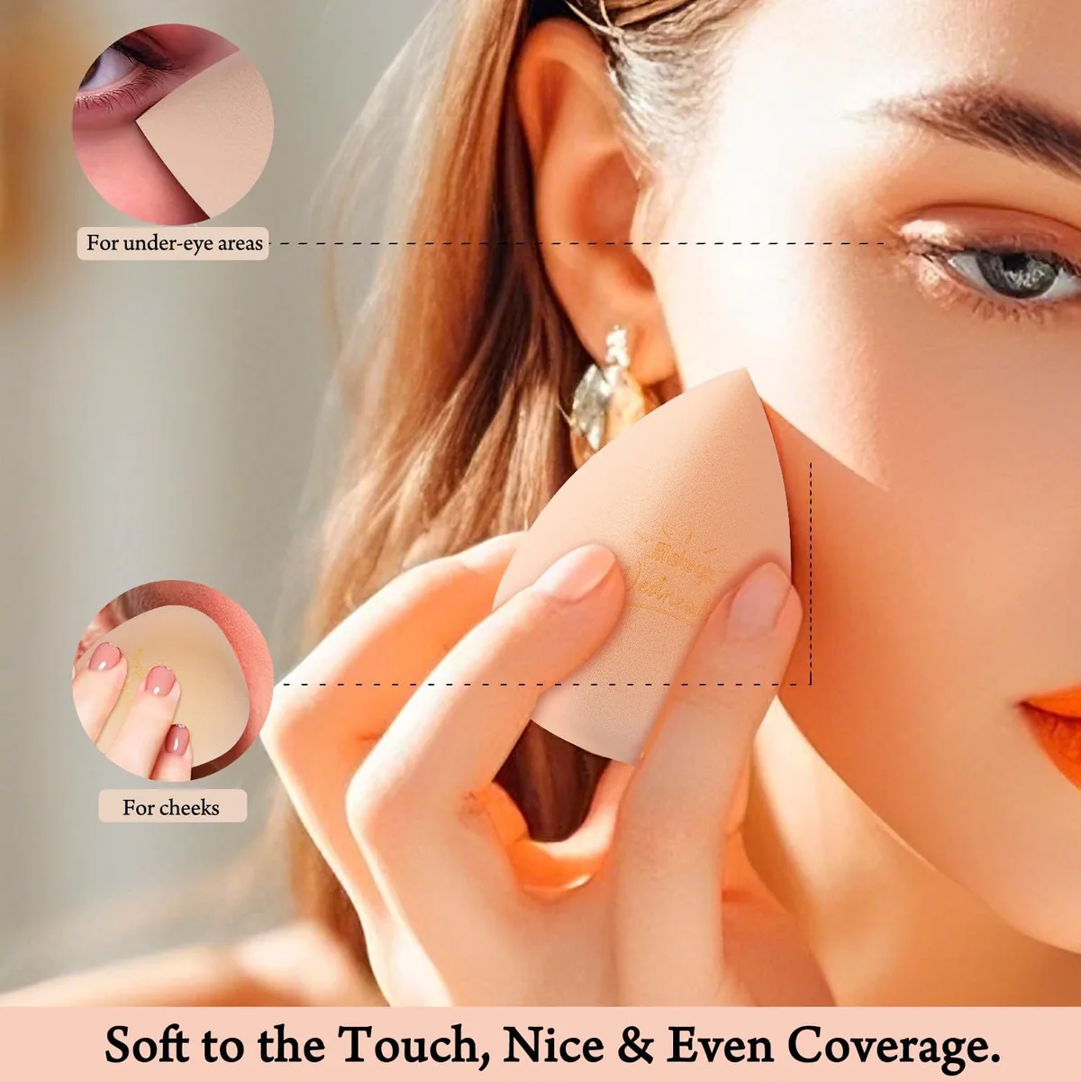 weekday makeup sponge used on the under-eye area and the cheek