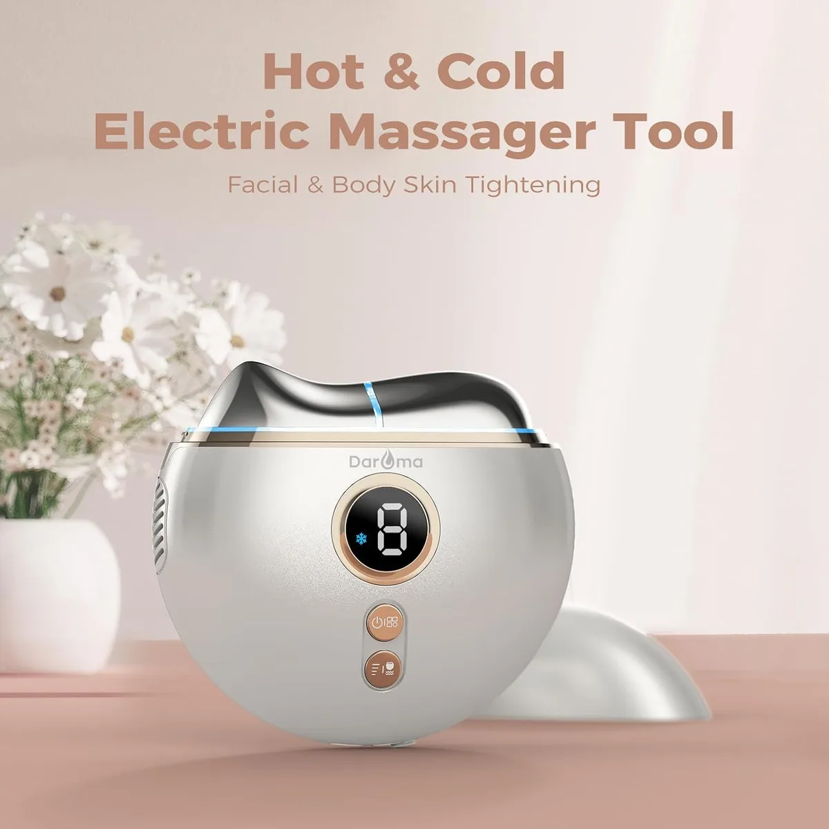 electric gua sha with the cap removed, ready to use