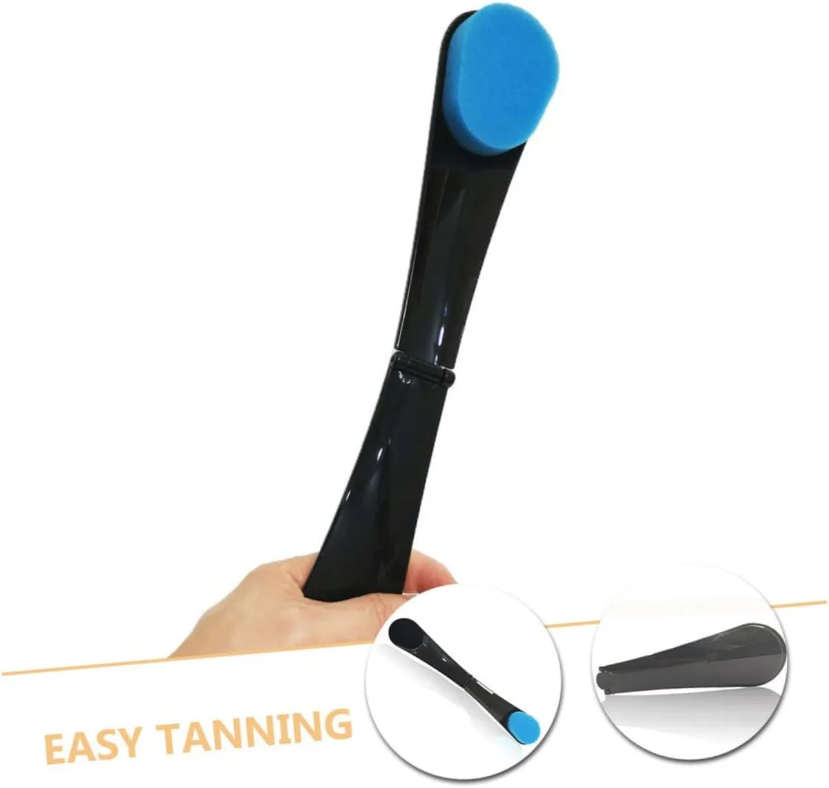 self tanner back applicator held in hand