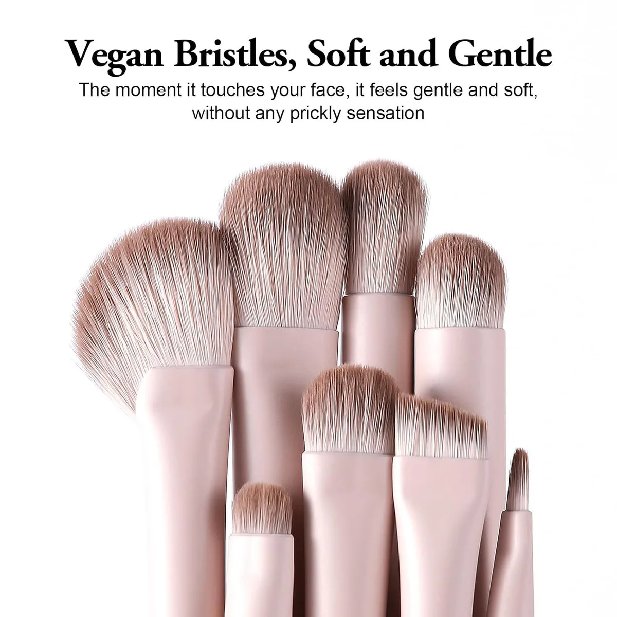 close up of the soft vegan eyeshadow brush bristles
