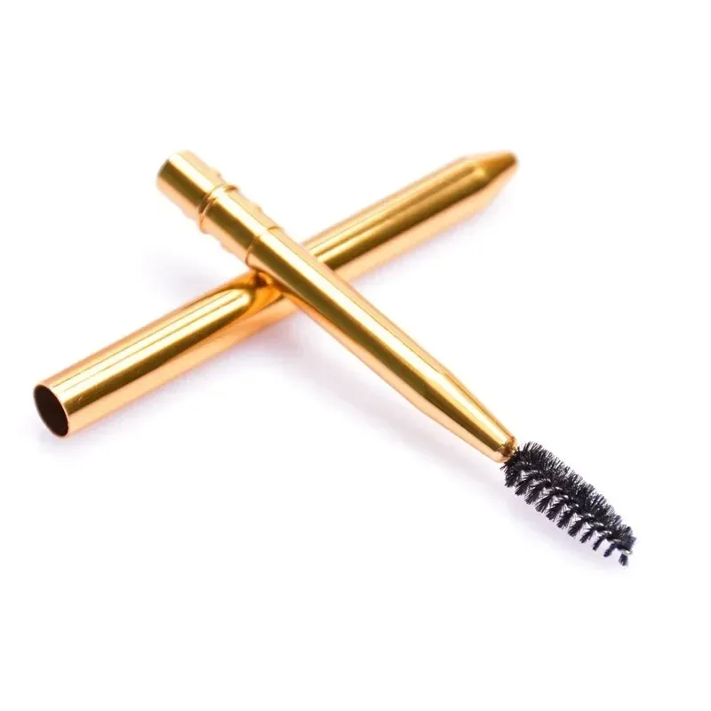 slim gold handle of the reusable brow spoolie