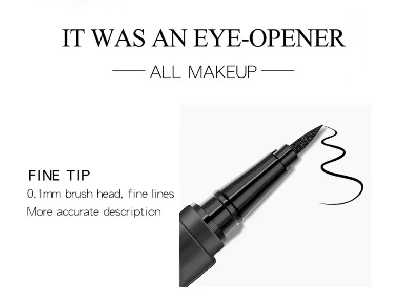0.1 mm fine tip of the liquid eyeliner pen drawing a thin line