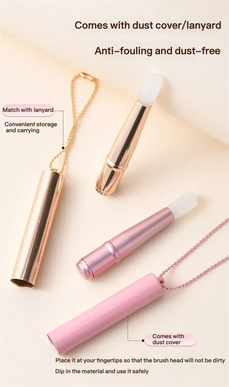 mini silicone lip brush dust cover and chain explained